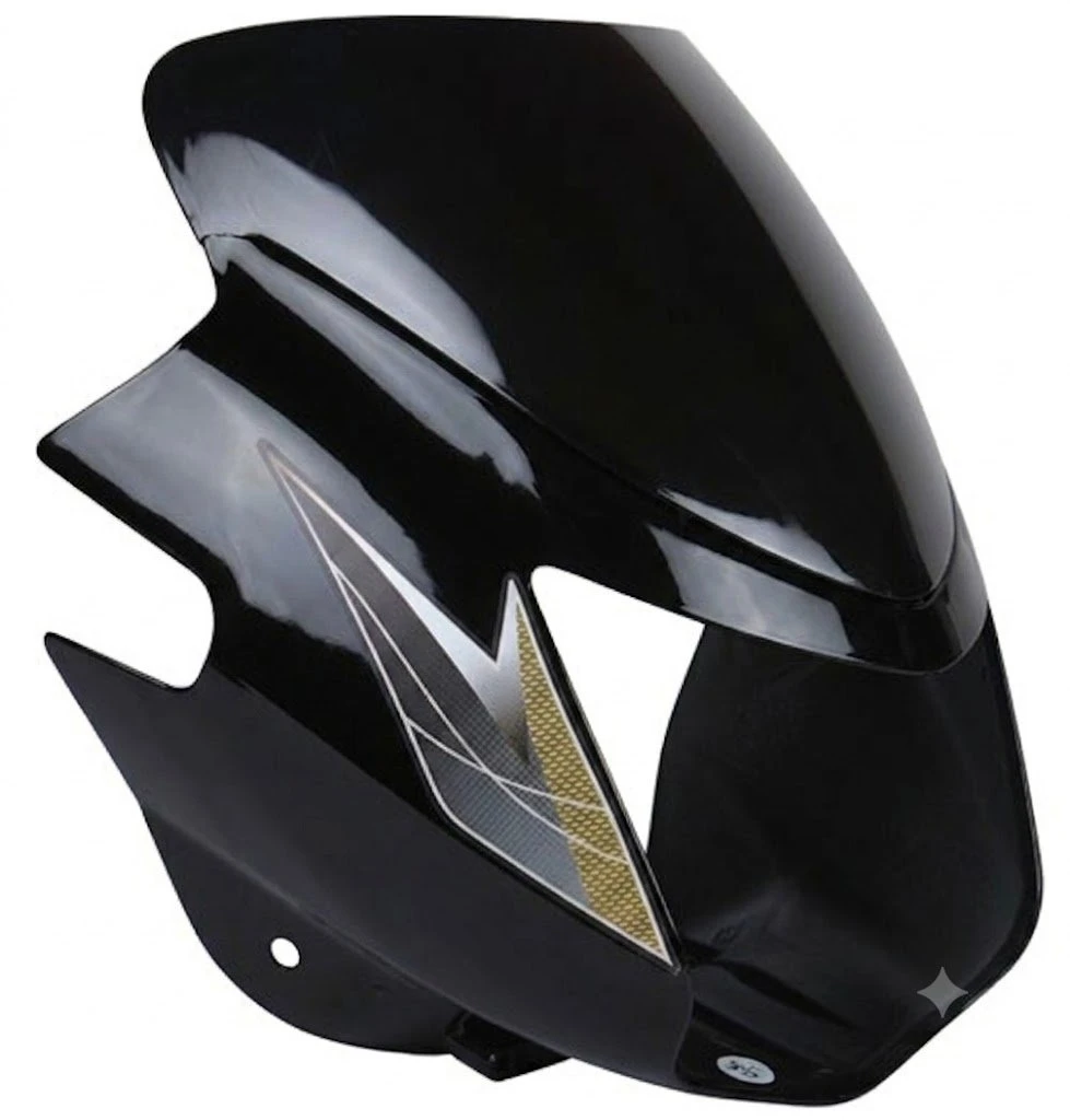 HEAD LIGHT VISOR WITH GLASS STAR CITY N/M BLACK