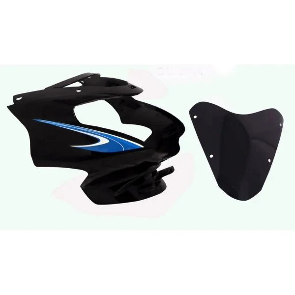 HEAD LIGHT VISOR STAR SPORT O/M BLACK (BLUE STICKER)
