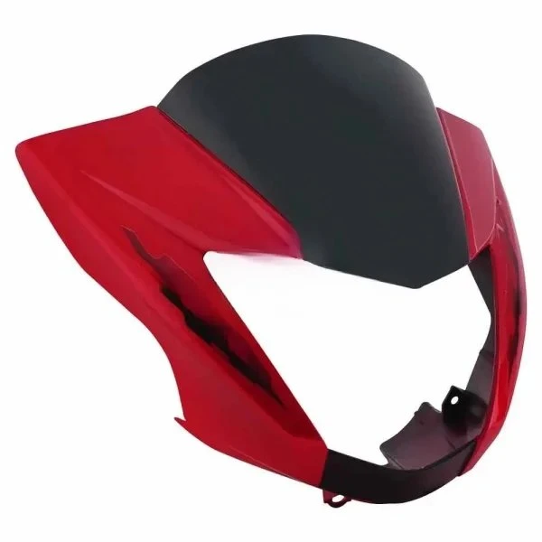 HEAD LIGHT VISOR WITH GLASS GLAMOUR LATEST N/M (TYPE-4) RED