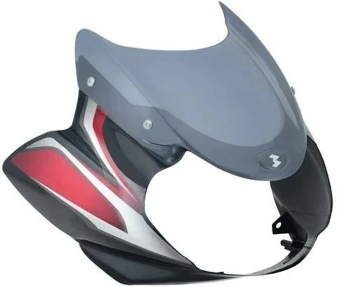 HEAD LIGHT VISOR DISCOVER 150CC BLACK (RED STICKER)