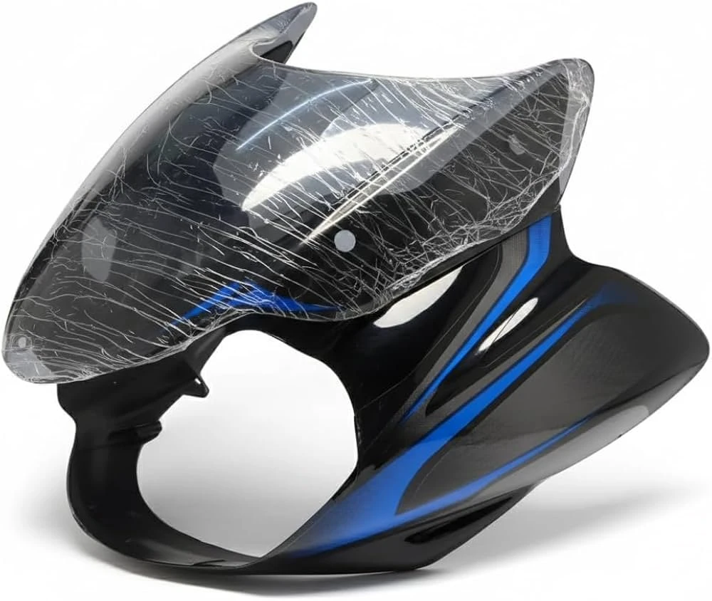 HEAD LIGHT VISOR DISCOVER 150CC BLACK (BLUE STICKER)