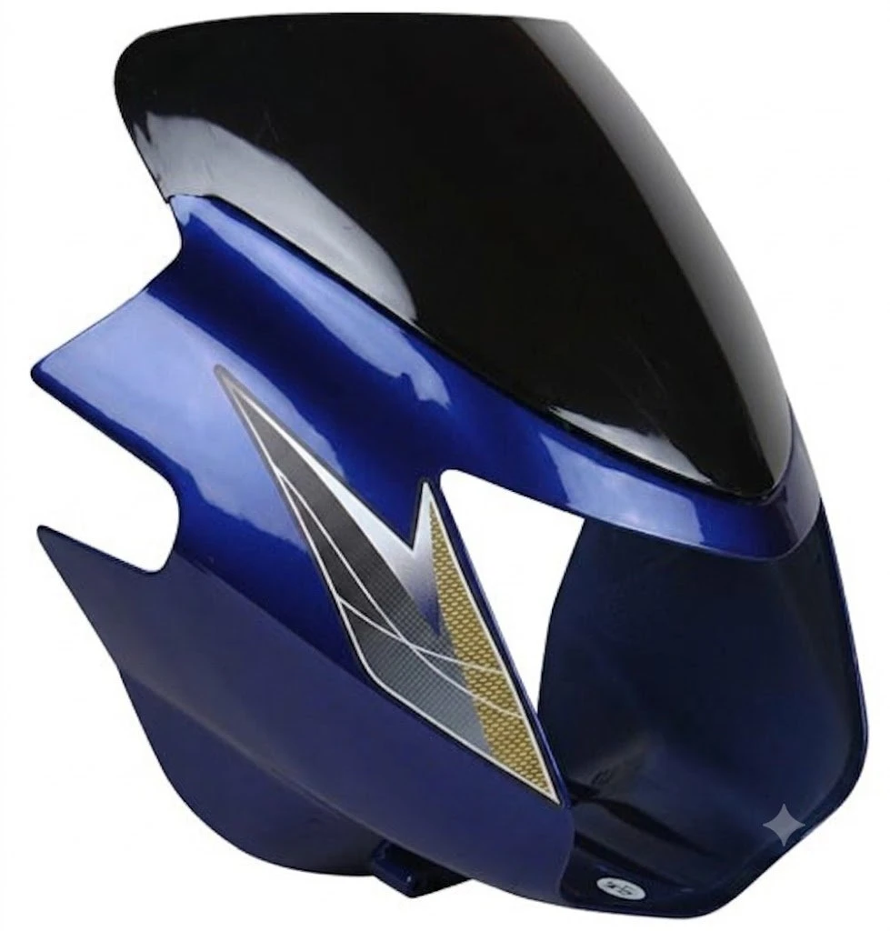 HEAD LIGHT VISOR WITH GLASS STAR CITY N/M BLUE