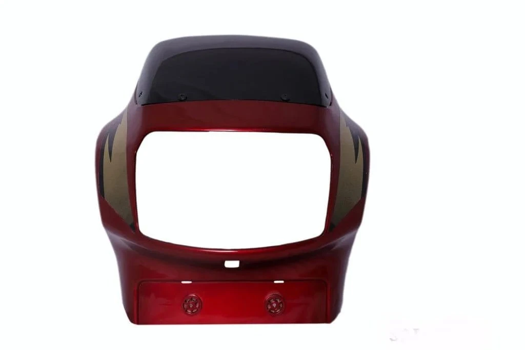 HEAD LIGHT VISOR WITH GLASS VICTOR O/M RED