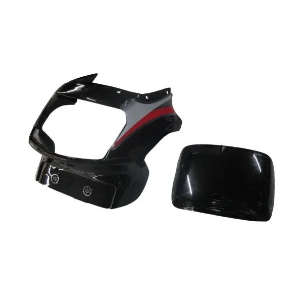 HEAD LIGHT VISOR WITH GLASS VICTOR GX BLACK RED