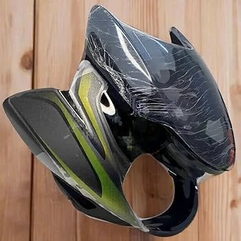 HEAD LIGHT VISOR DISCOVER 150CC N/M BLACK (GOLD STICKER)