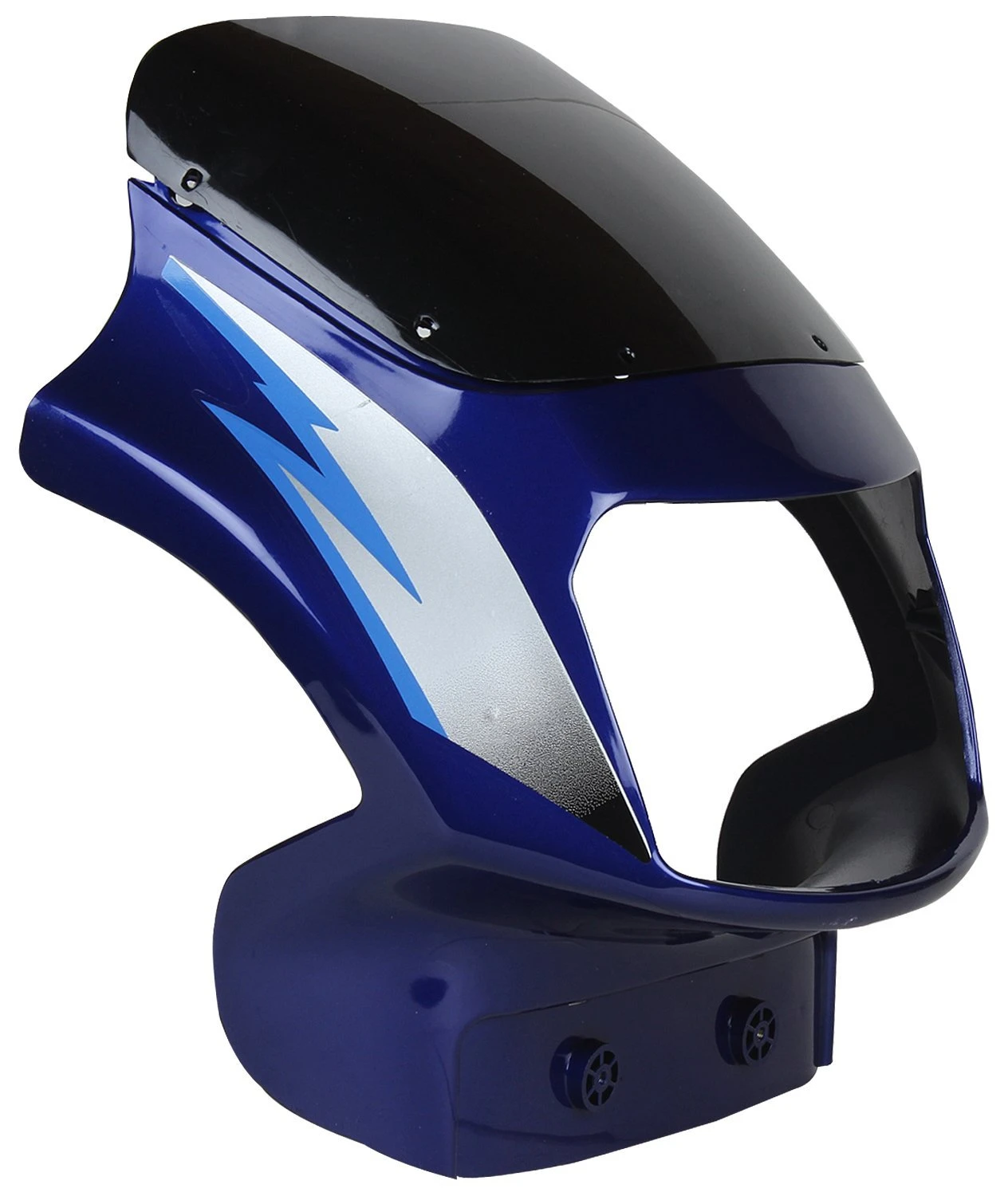 HEAD LIGHT VISOR WITH GLASS VICTOR O/M T.BLUE
