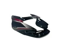 HEAD LIGHT VISOR WITH GLASS PLATINA 125CC BLACK (RED STICKER