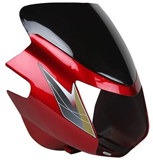 HEAD LIGHT VISOR WITH GLASS STAR CITY N/M RED