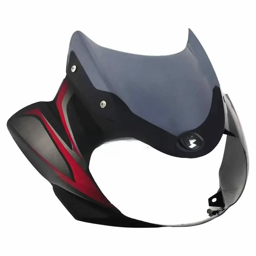 HEAD LIGHT VISOR DISCOVER 150CC N/M BLACK (RED STICKER)