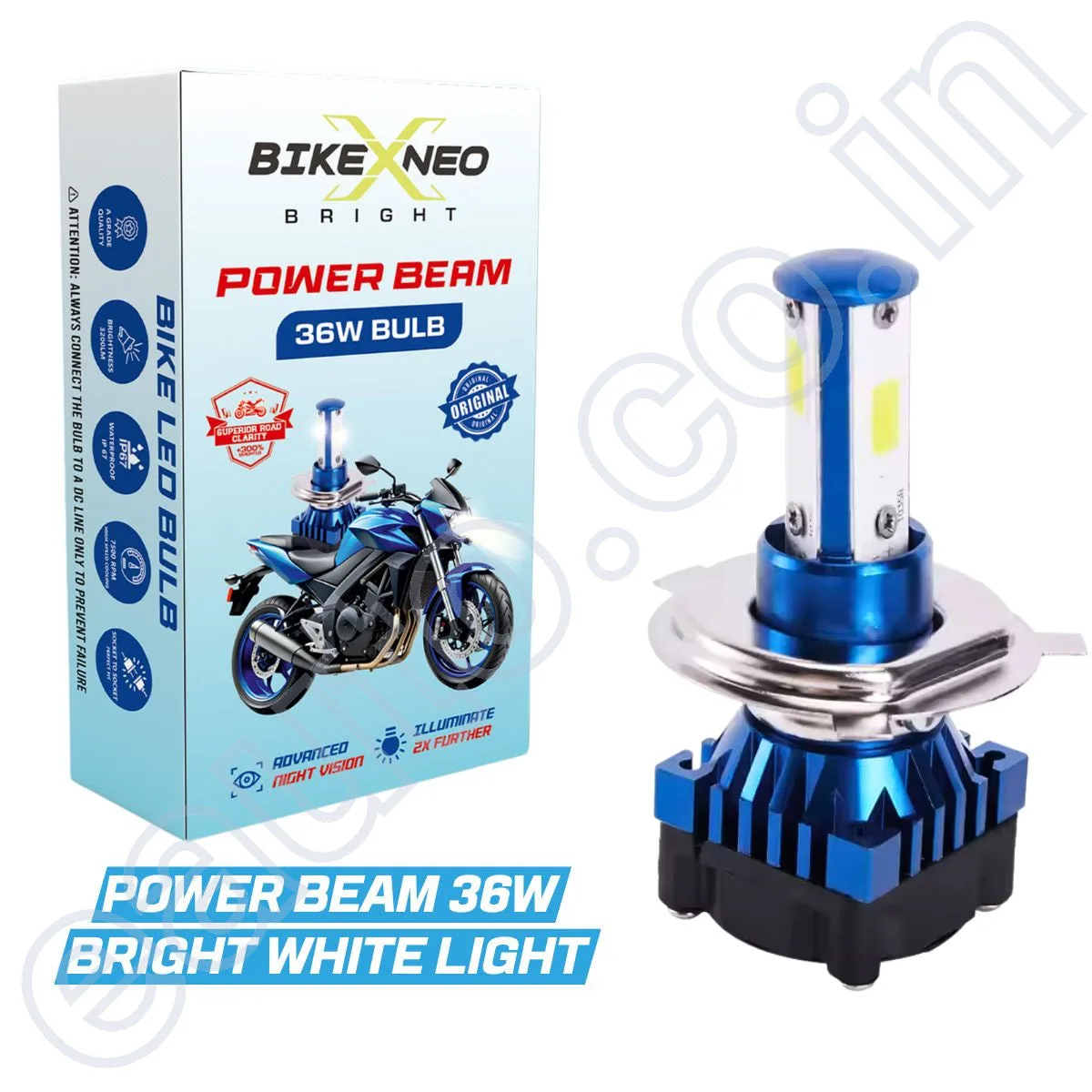 BikeXNeo Power Beam 36W Motorcycle LED Headlight Bulb – 1 Year Warranty | Ultra Bright, Plug & Play | H4 Universal Fit 2