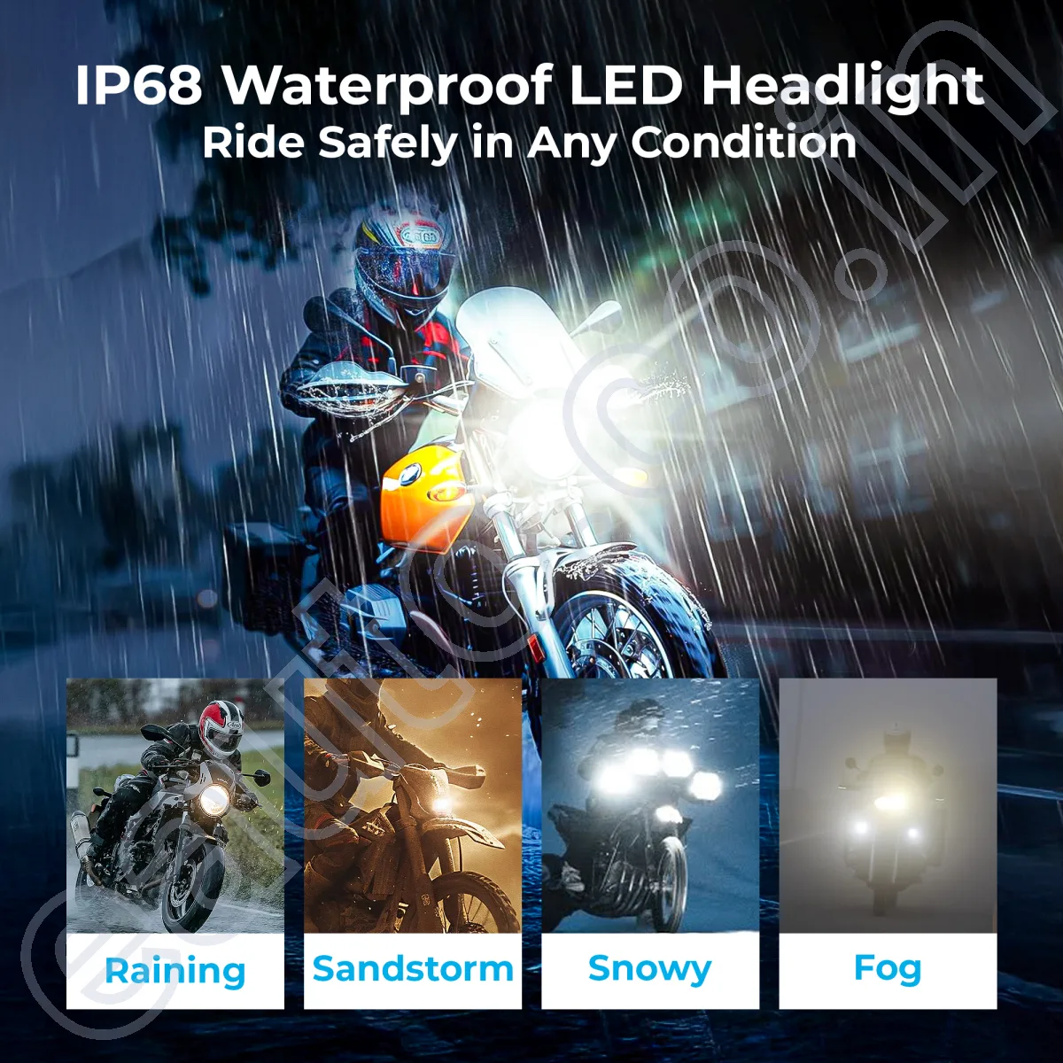 BikeXNeo Power Beam Pro 48W Motorcycle LED Headlight Bulb – India’s Most Powerful | 1 Year Warranty | Universal H4 Fit | Waterproof 7