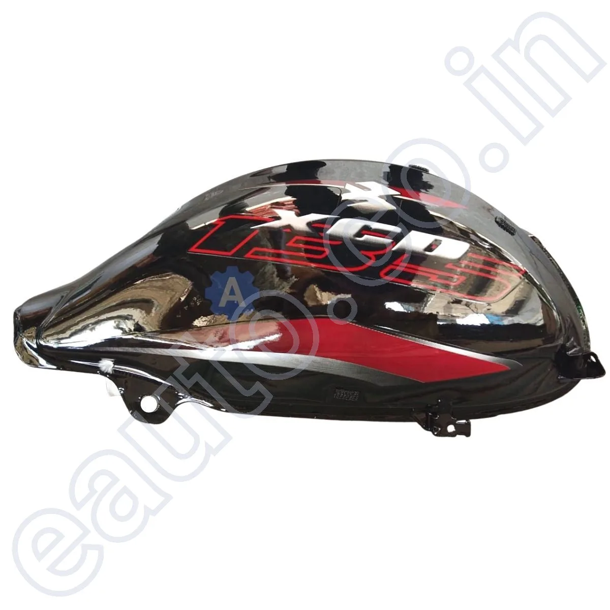 Ensons Petrol Tank for Bajaj XCD 135 | Black with Red Sticker 2
