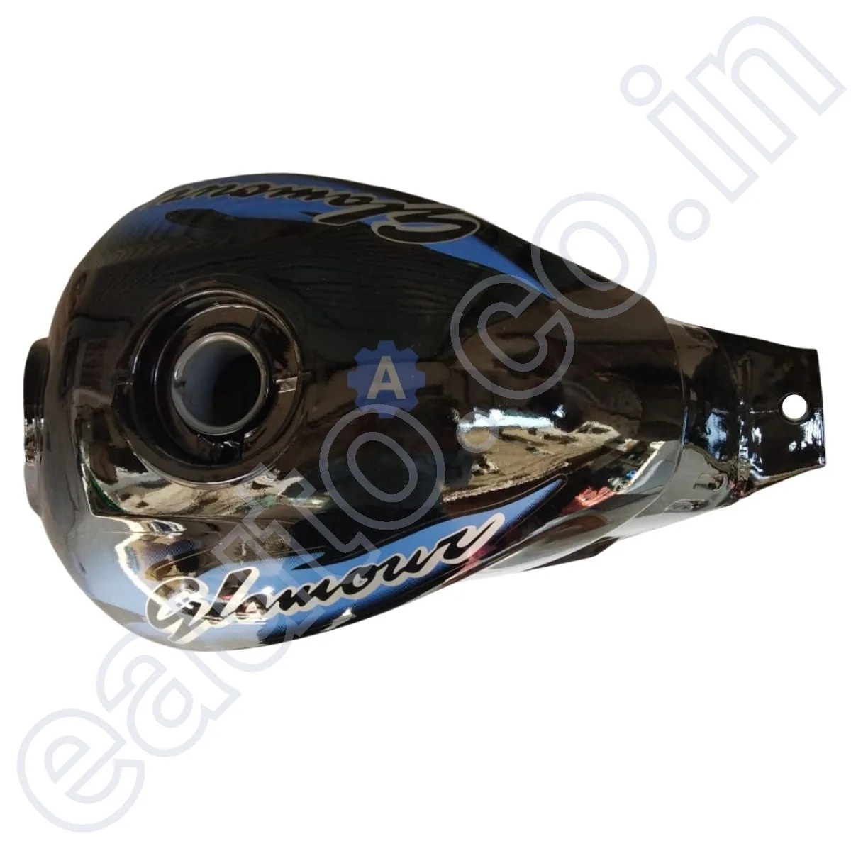 Ensons Petrol Tank for Hero Glamour Type 2 (Black/Blue) 2