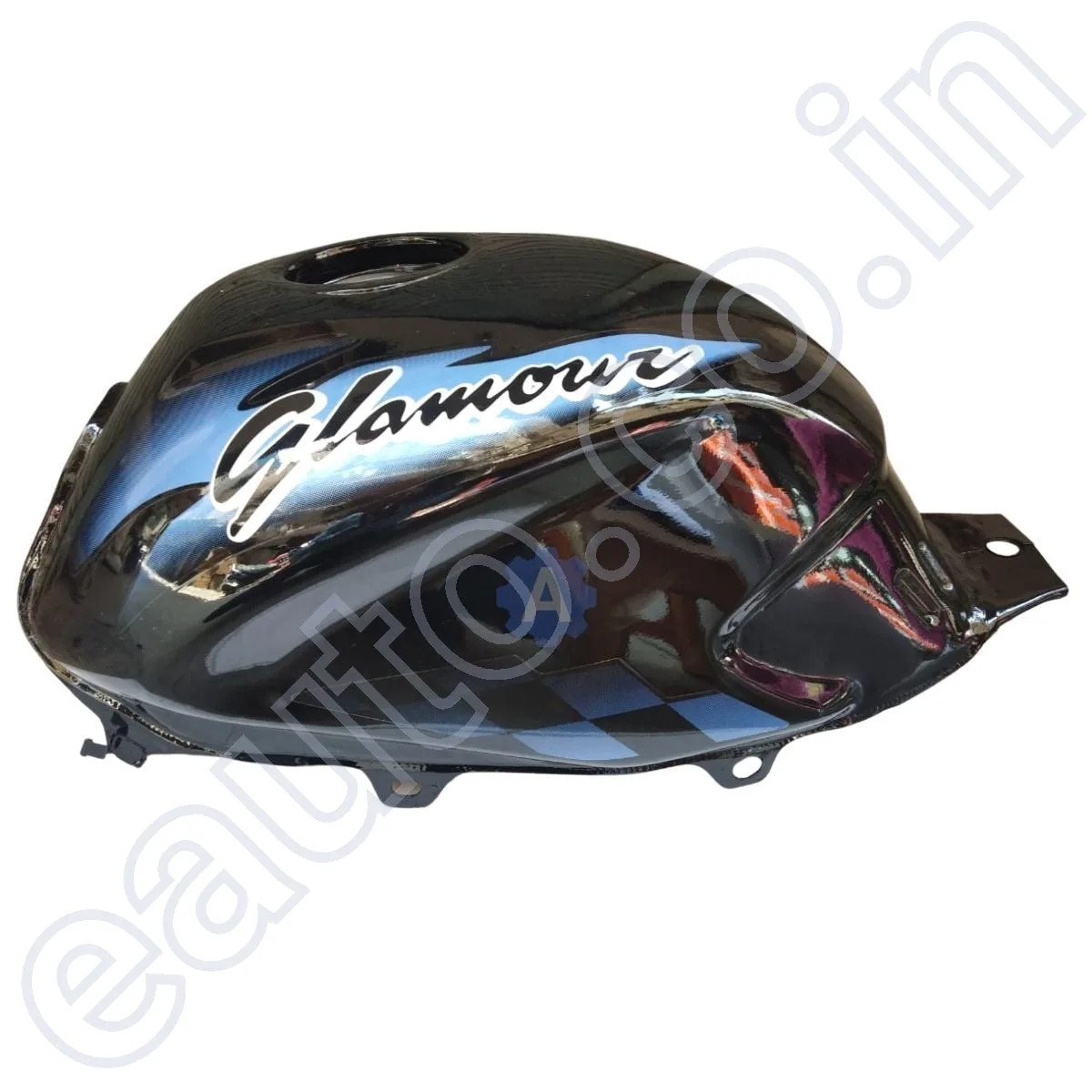 Ensons Petrol Tank for Hero Glamour Type 2 (Black/Blue) 3