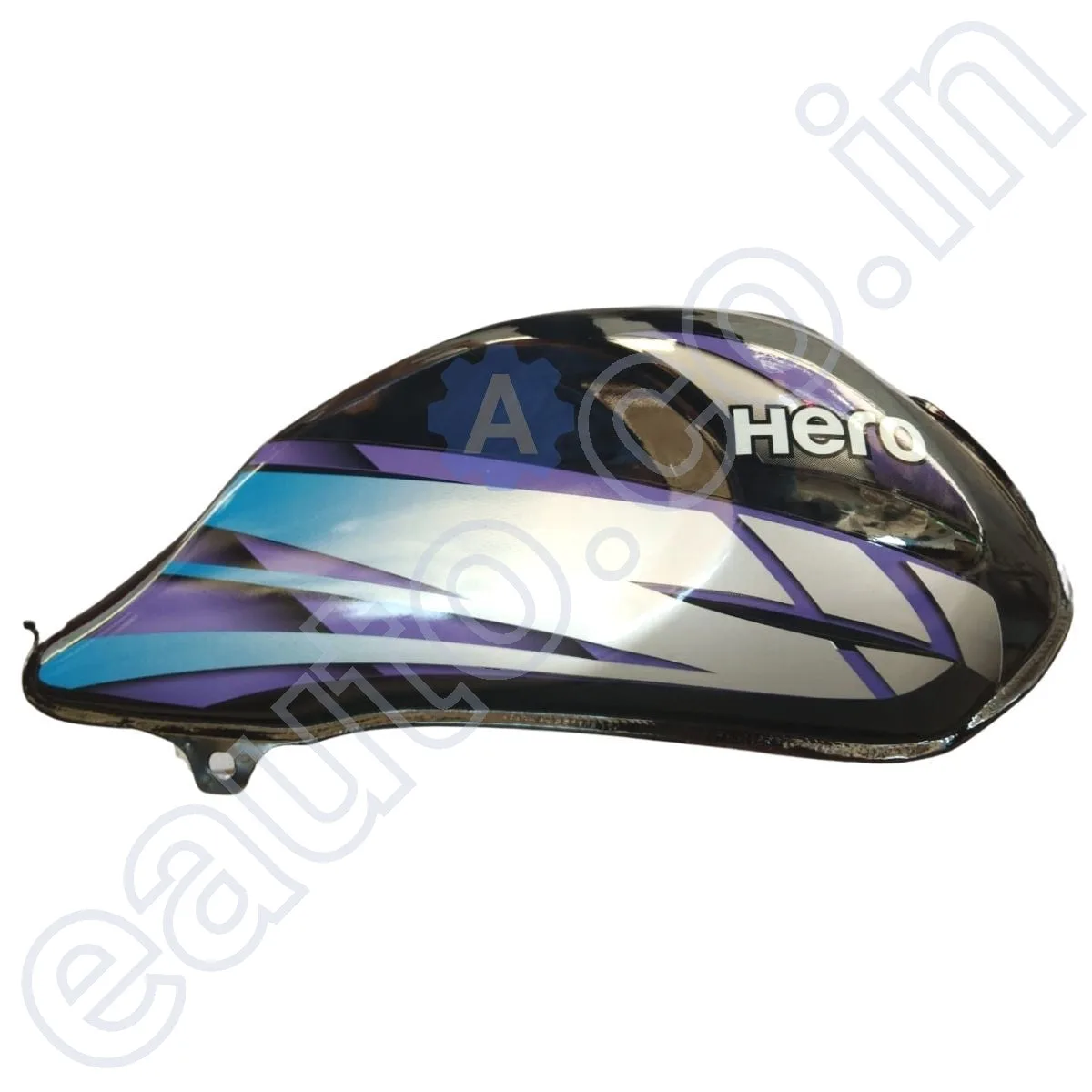 Ensons Petrol Tank for Hero HF Deluxe 2016 (Black/Purple) 2