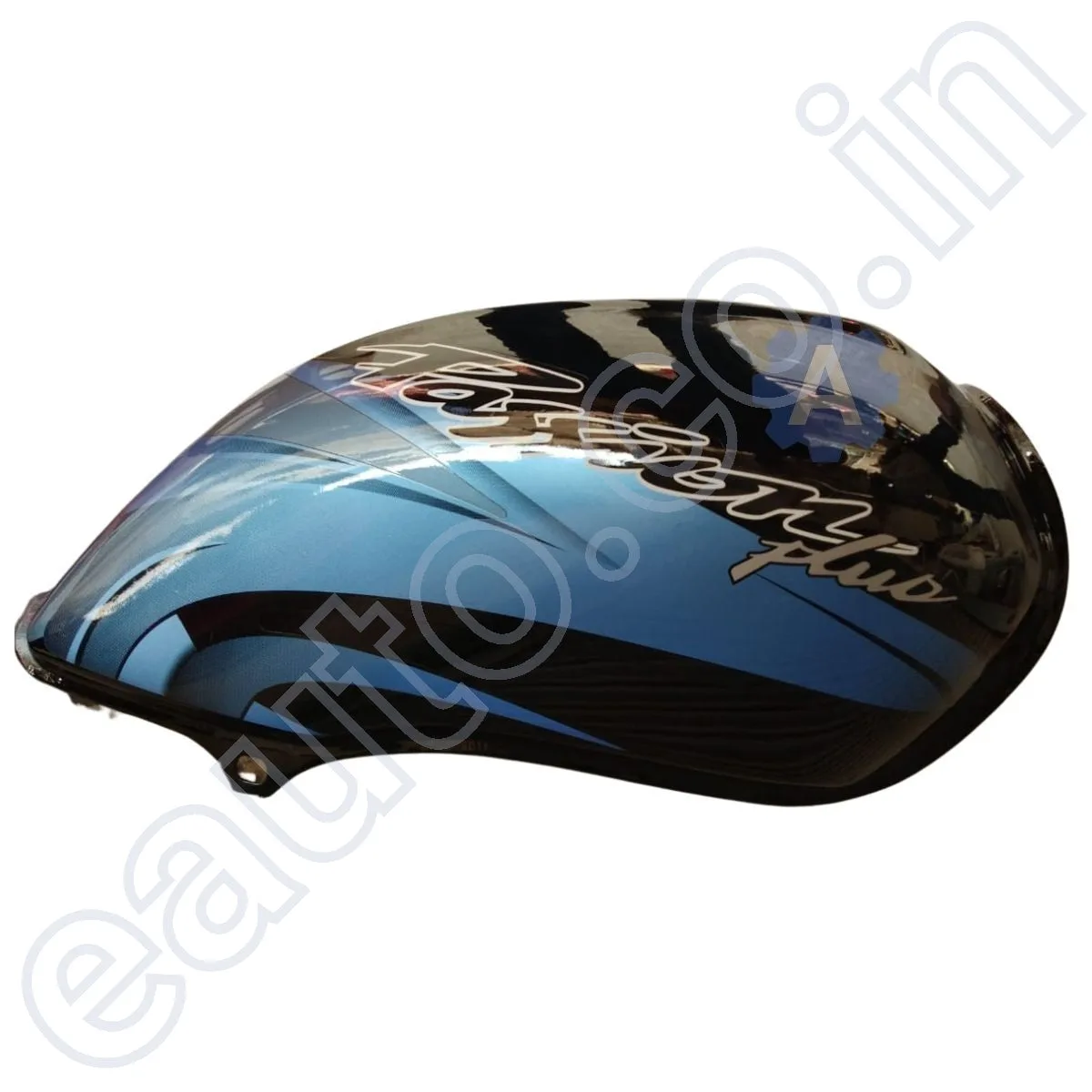 Ensons Petrol Tank for Hero Passion Plus Alloy Wheel (Black/Blue) 3