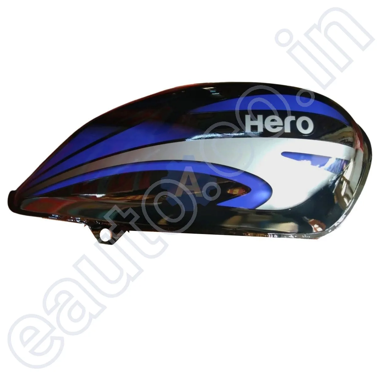 Ensons Petrol Tank for Hero Splendor Plus Alloy Wheel (Black/Blue) 2