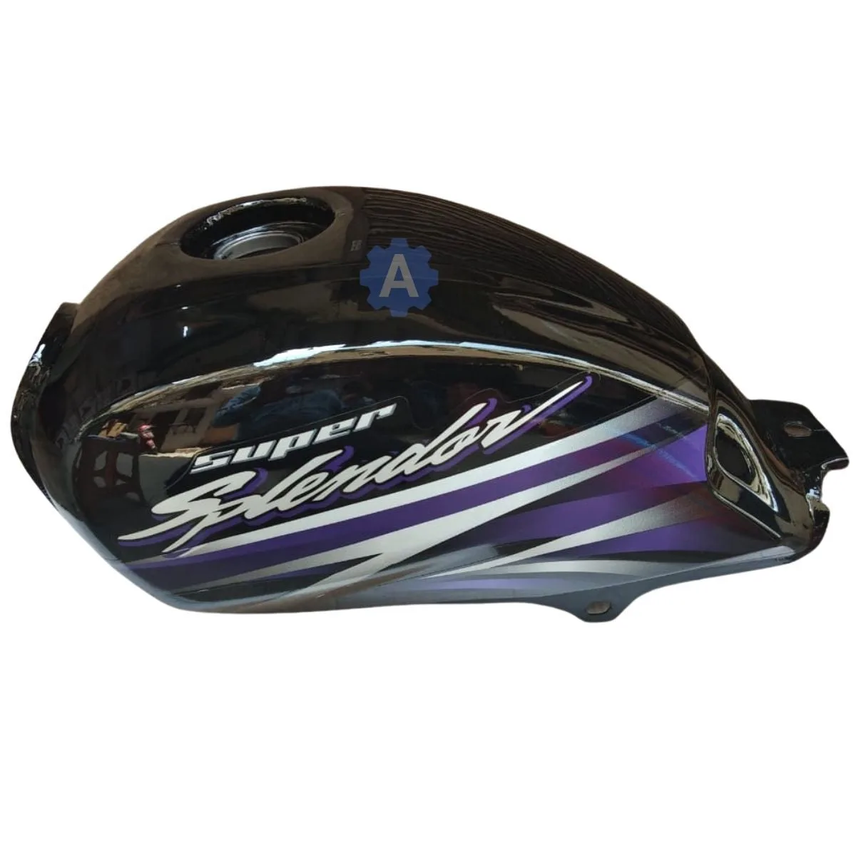 Ensons Petrol Tank for Hero Super Splendor Alloy Wheel Type 4 (Glamour Type Tank Lock) (Black/Blue)