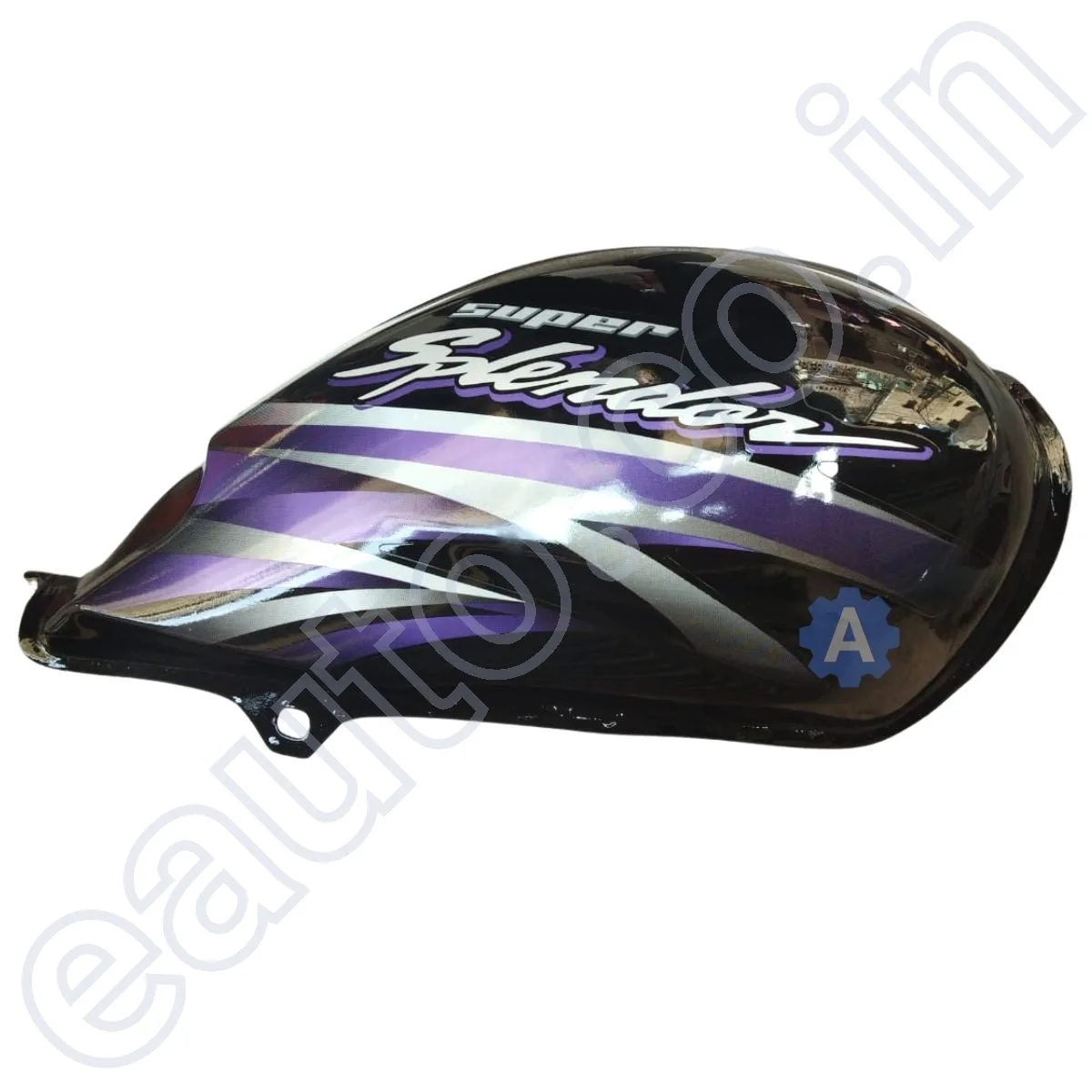 Ensons Petrol Tank for Hero Super Splendor Alloy Wheel Type 4 (Glamour Type Tank Lock) (Black/Blue) 2