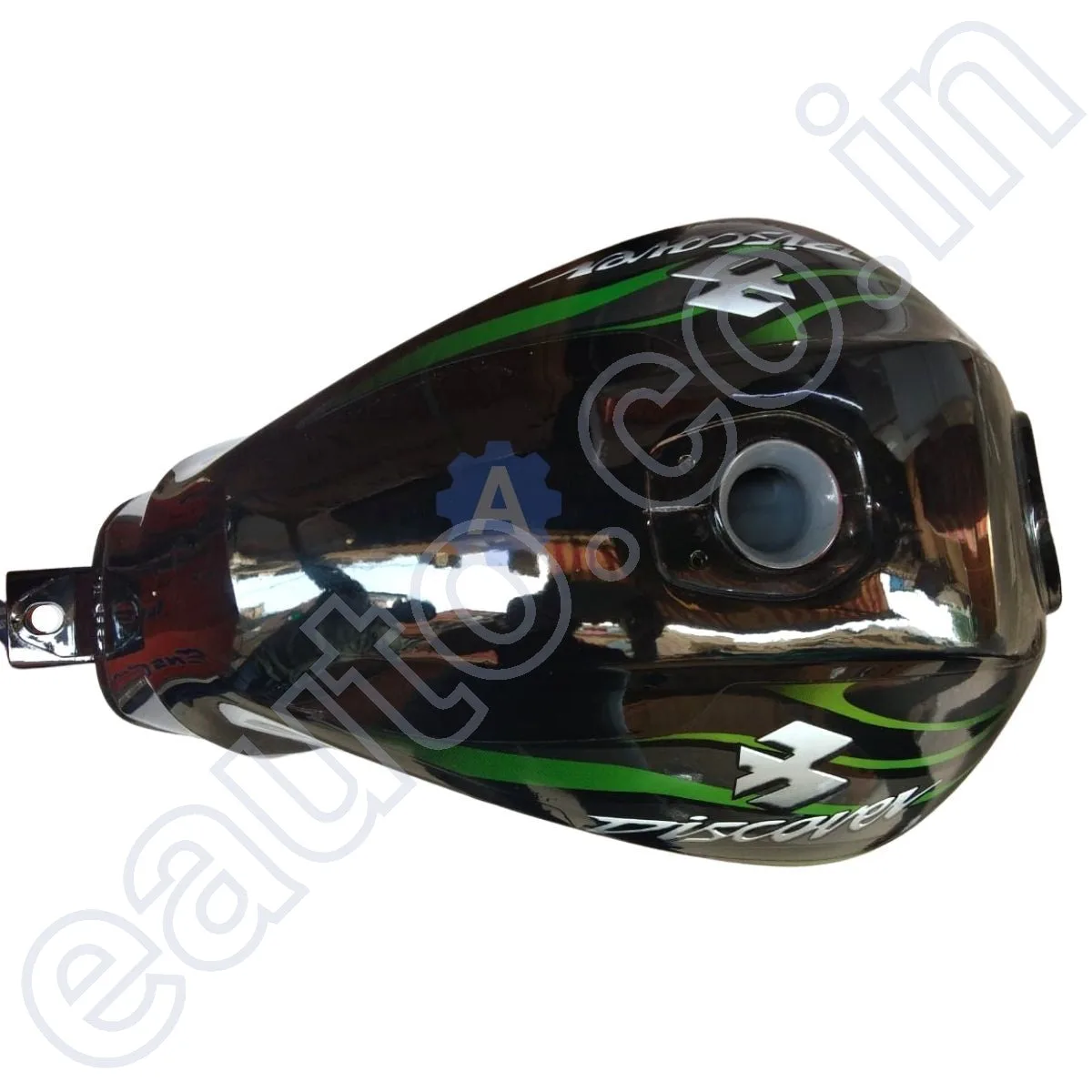 Ensons Petrol Tank for Bajaj Discover 100/ 125 New Model/ 150 (Black/Green 3D) 2