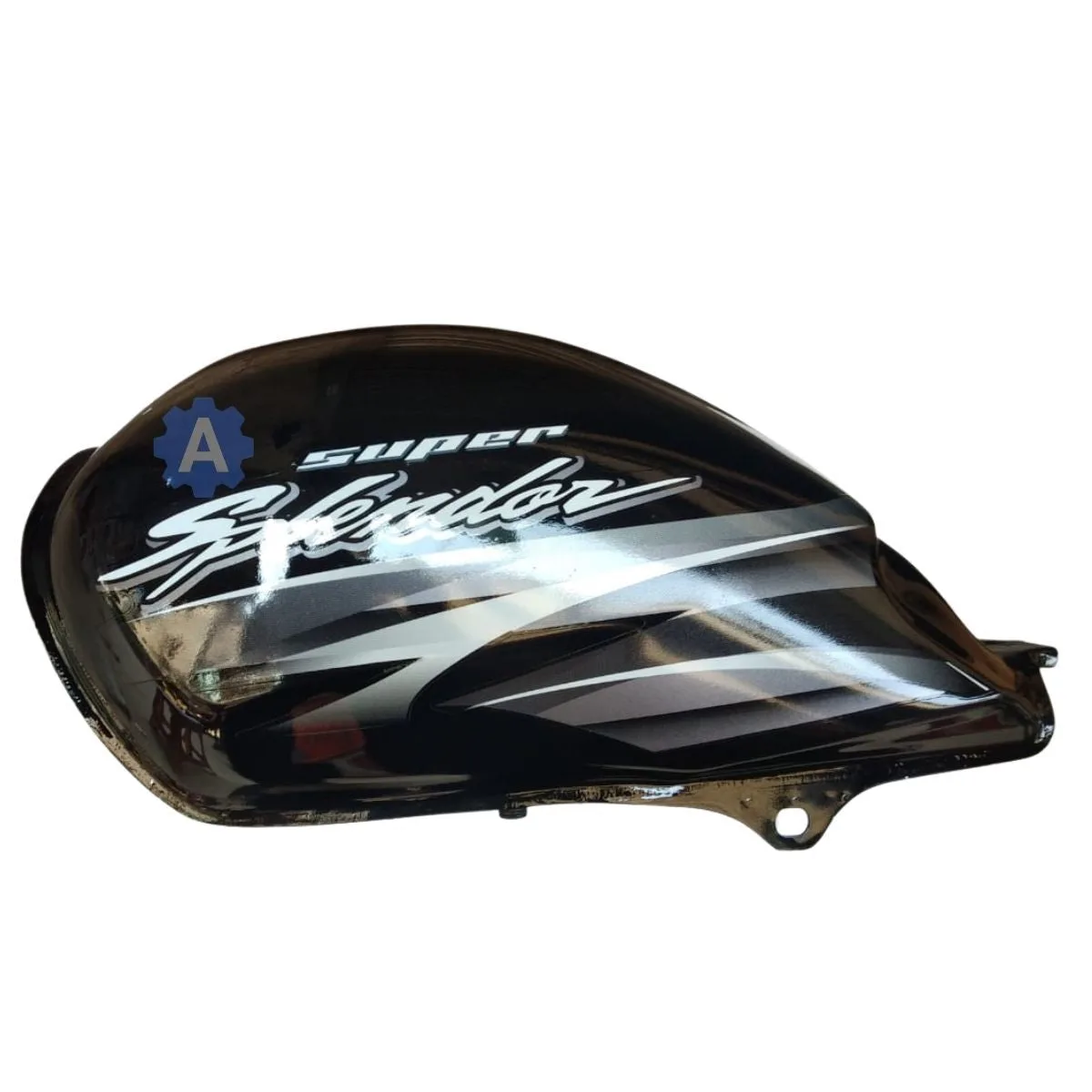 Ensons Petrol Tank for Hero Super Splendor Alloy Wheel Type 4 (Glamour Type Tank Lock) (Black/Grey)
