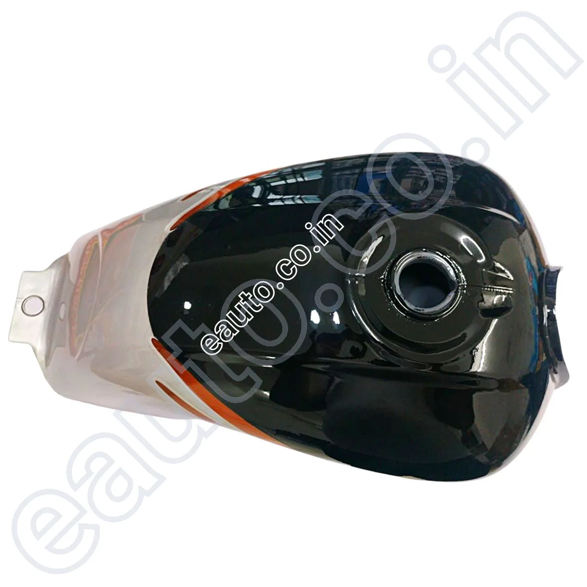 Ensons Petrol Tank for Hero Passion Plus (Black/Orange) 2