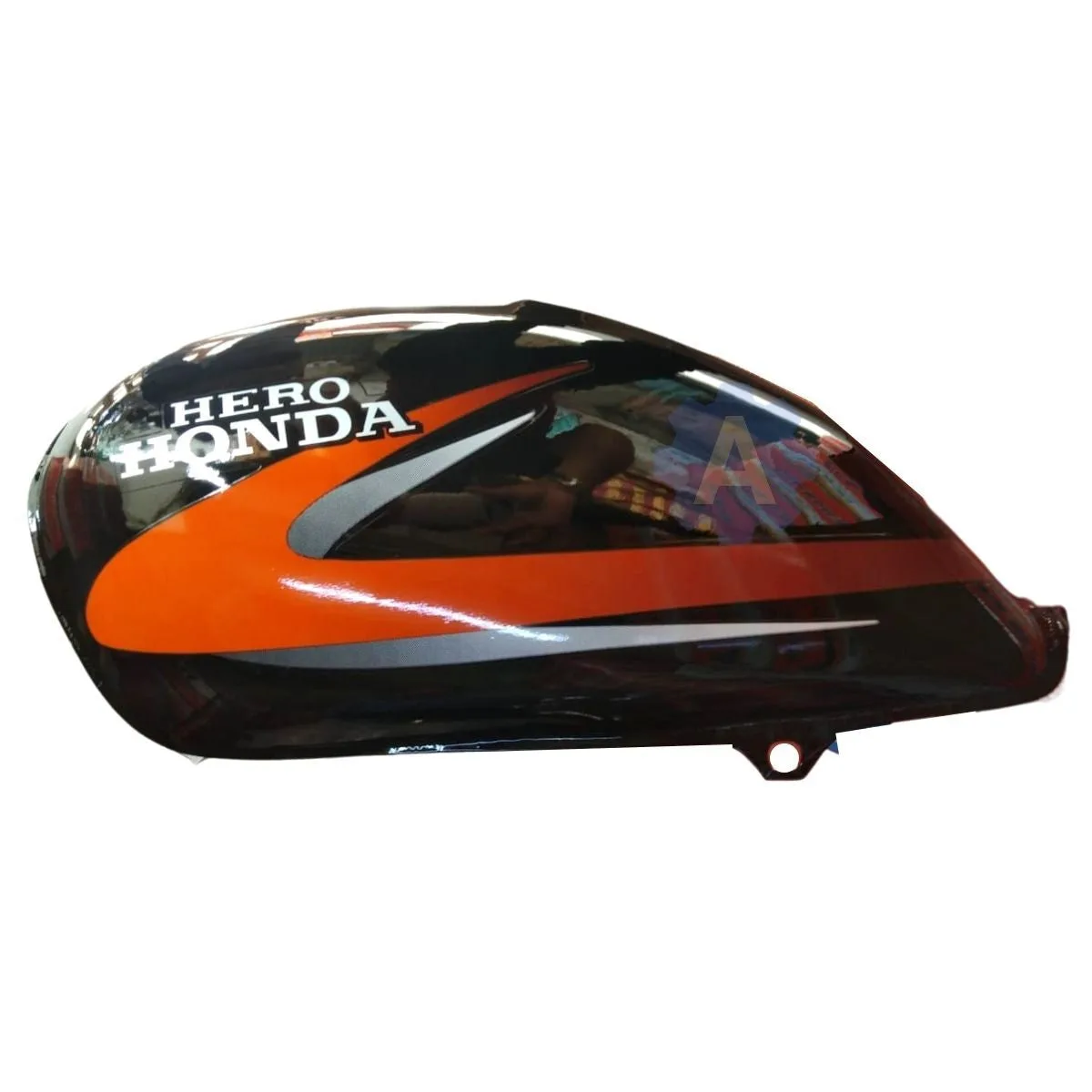 Ensons Petrol Tank for Hero Splendor Plus (Black/Orange)