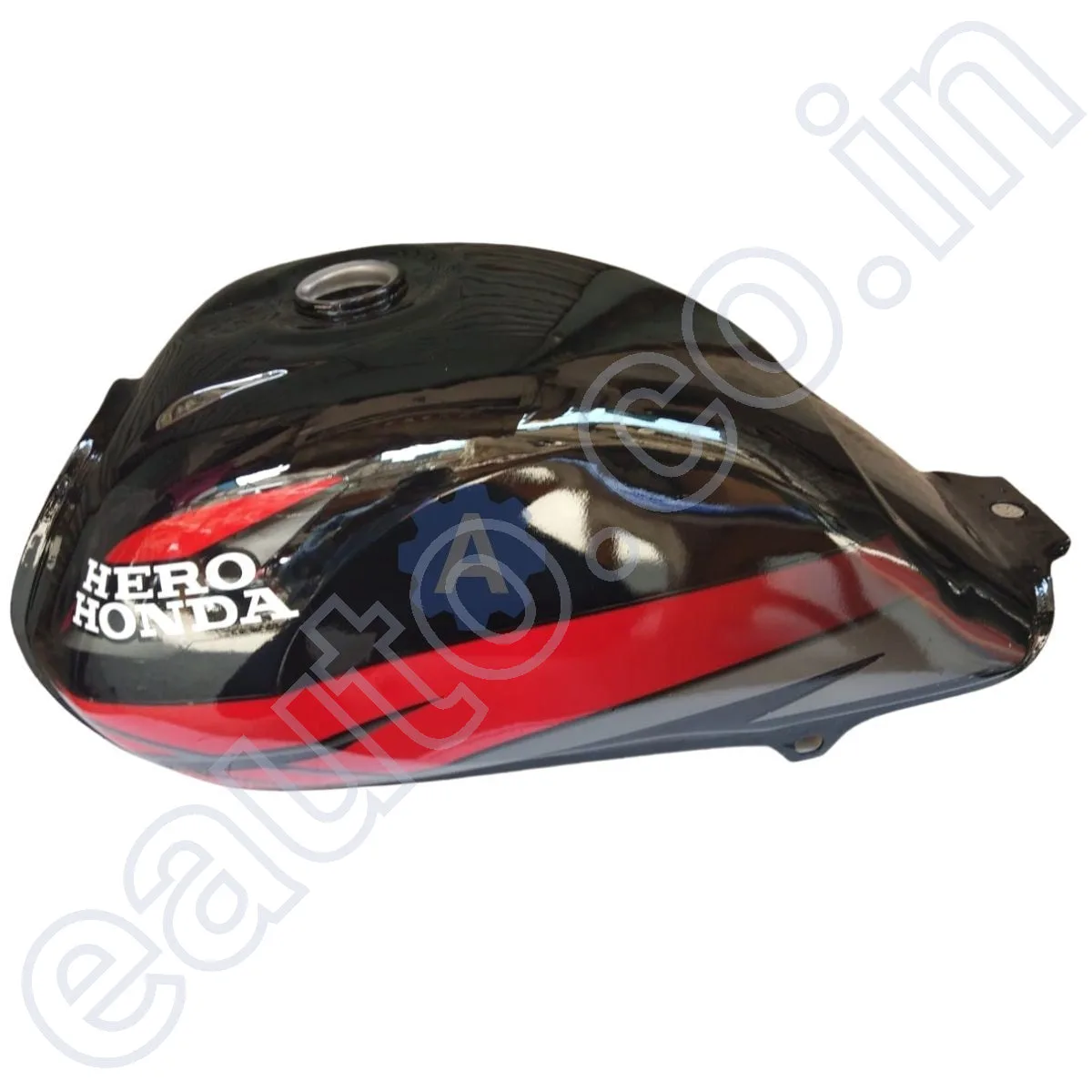 Ensons Petrol Tank for Hero CD Deluxe New Model (Black/Red) 2