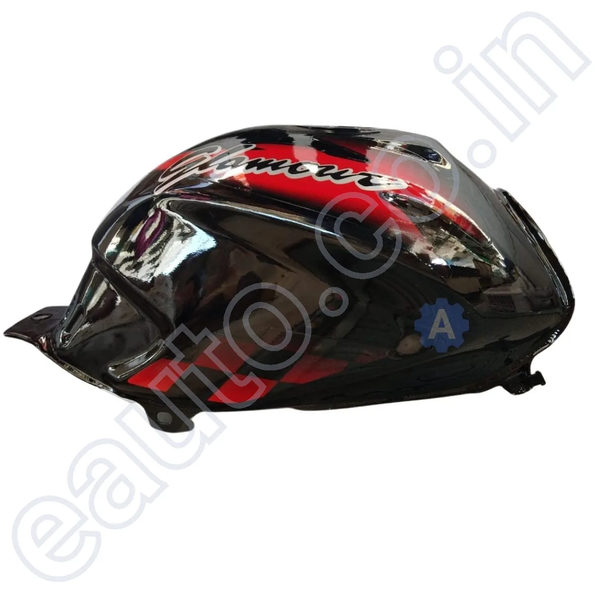 Ensons Petrol Tank for Hero Glamour Type 2 (Black/Red) 2