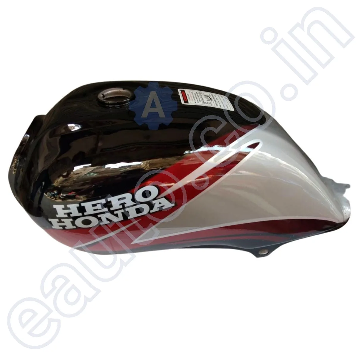 Ensons Petrol Tank for Hero Passion Plus (Black/Red) 3