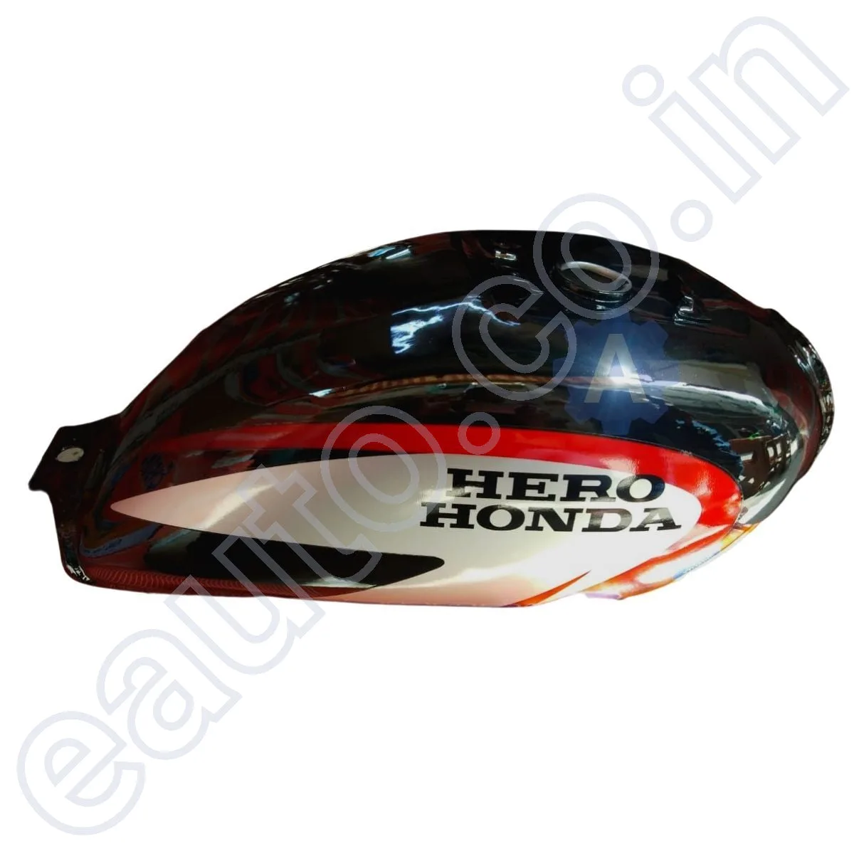 Ensons Petrol Tank for Hero Splendor Plus (Black/Red) 2