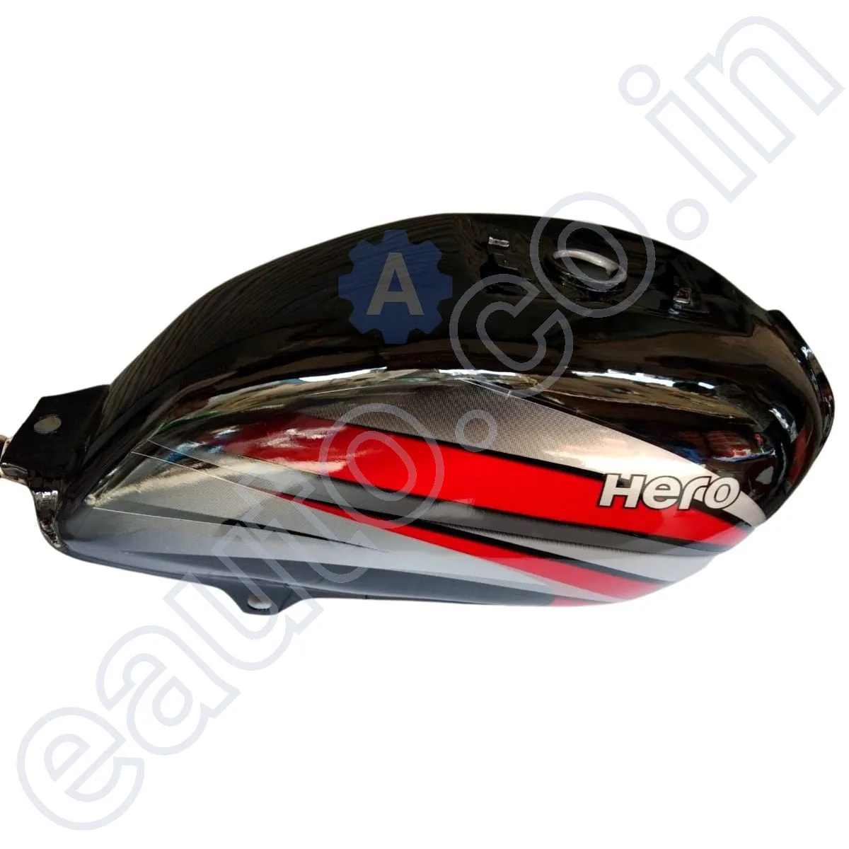 Ensons Petrol Tank for Hero Splendor Pro (Black/Red) 2