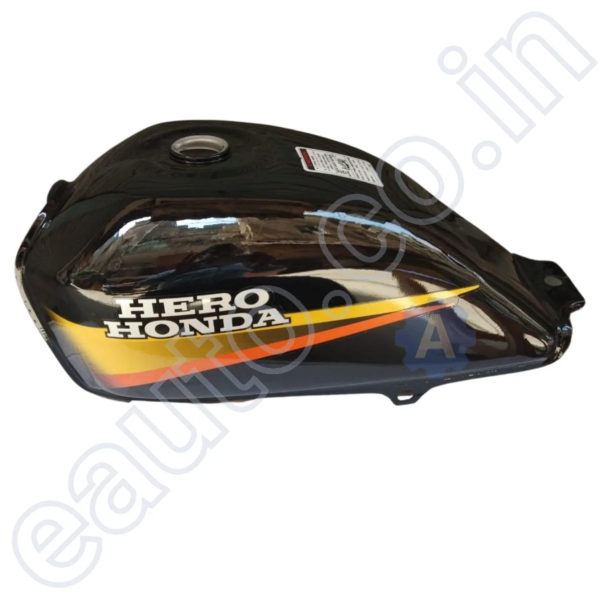 Ensons Petrol Tank for Hero CD Dawn New Model (Black/Yellow or Golden) 2