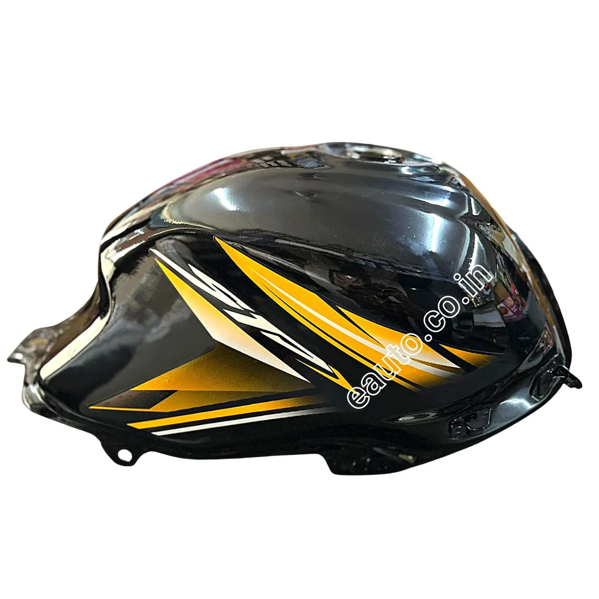 Ensons Petrol Tank for Honda CB Shine SP | Black with Yellow Sticker