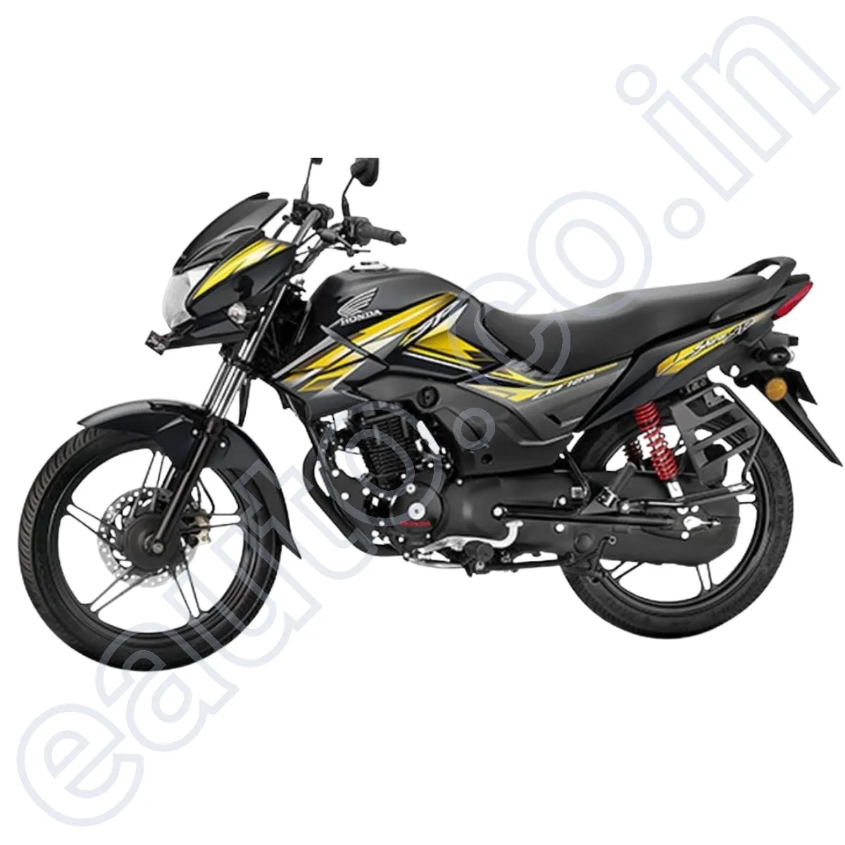 Ensons Petrol Tank for Honda CB Shine SP | Black with Yellow Sticker 2
