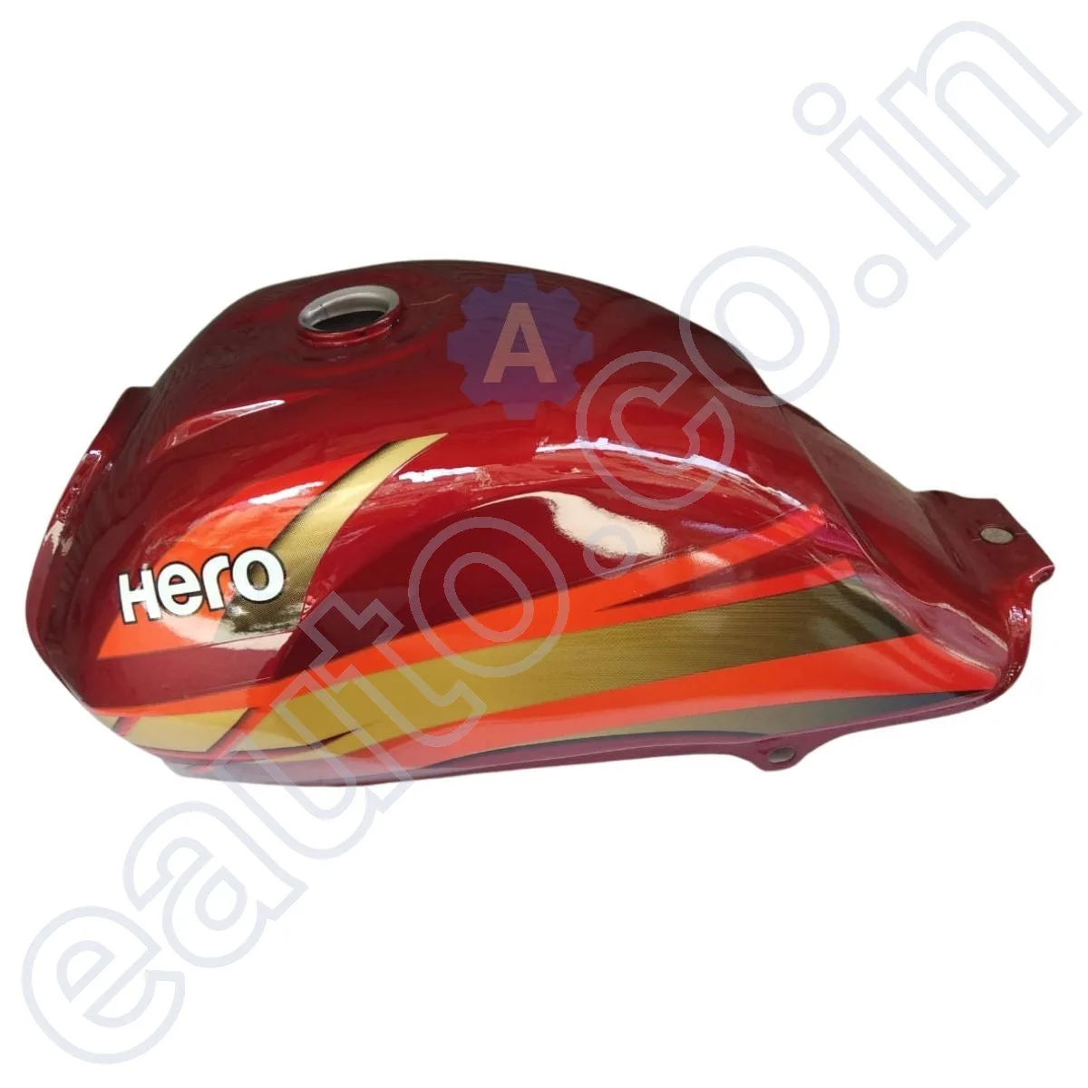 Ensons Petrol Tank for Hero CD Deluxe New Model (Red/Orange) 3