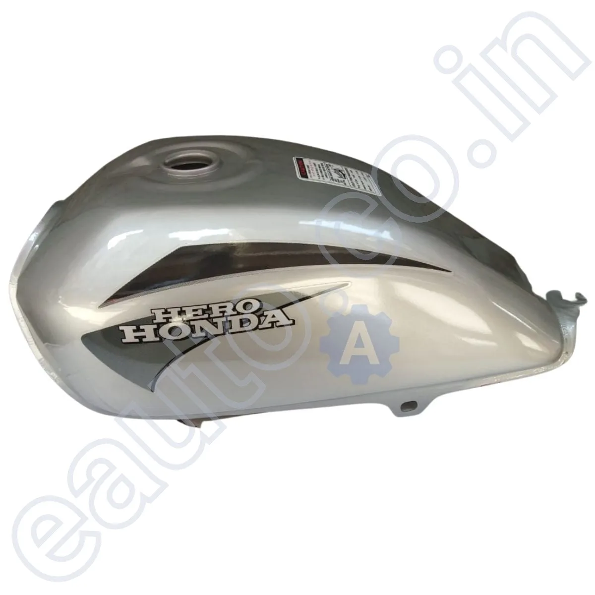 Ensons Petrol Tank for Hero CD Dawn (Silver/Black) 2