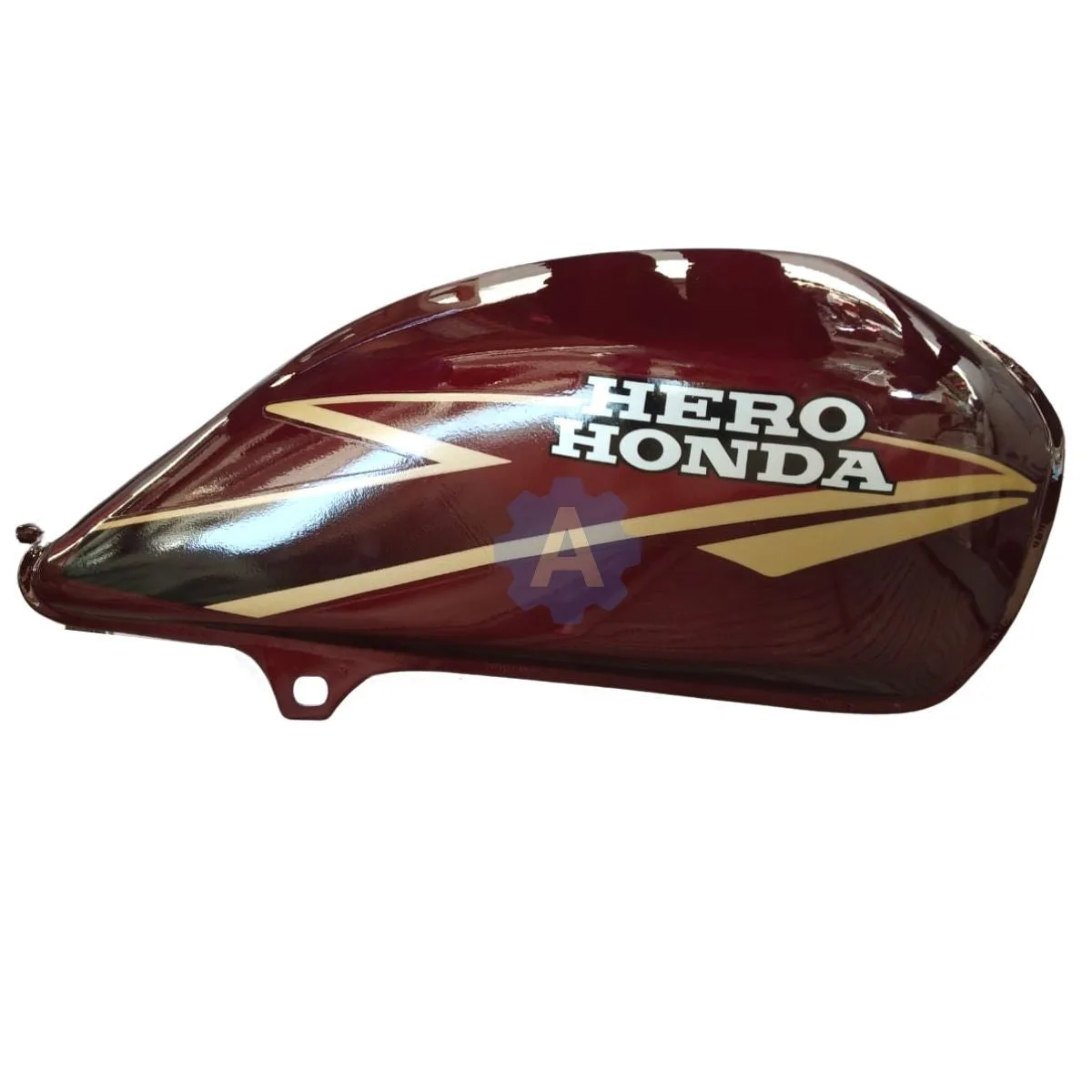 Ensons Petrol Tank for Hero CD Dawn Deluxe (Wine Red/Golden)