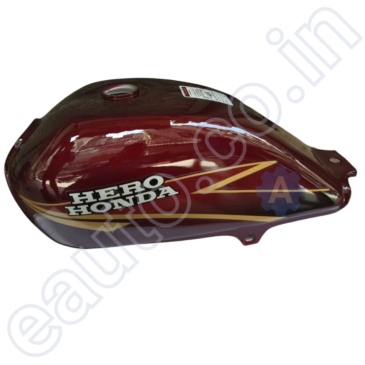 Ensons Petrol Tank for Hero CD Dawn Deluxe (Wine Red/Golden) 2