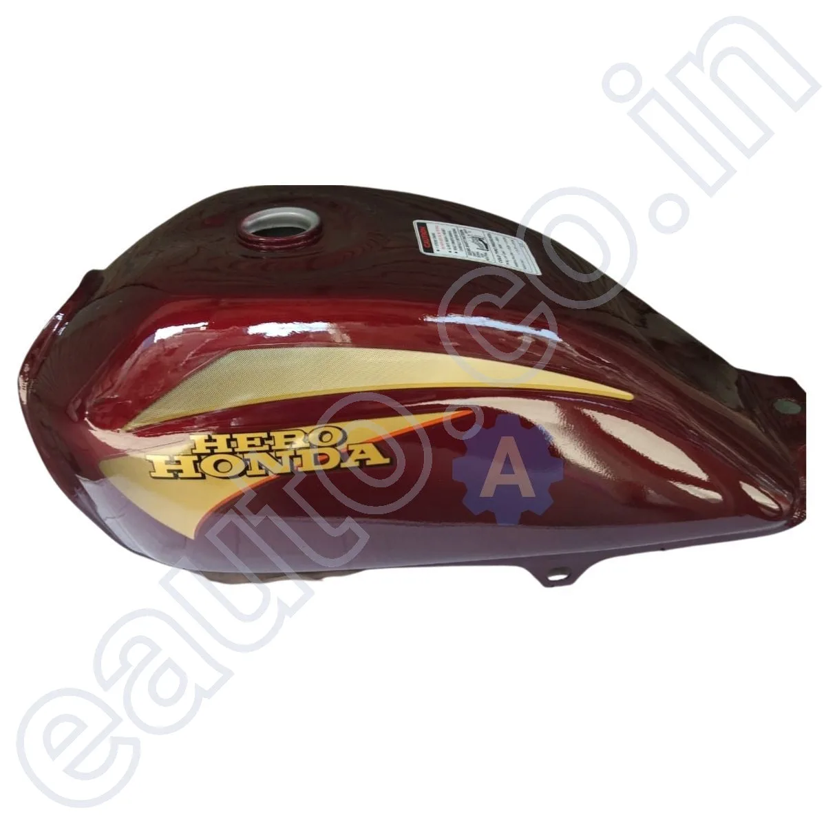 Ensons Petrol Tank for Hero CD Dawn (Wine Red/Golden) 2