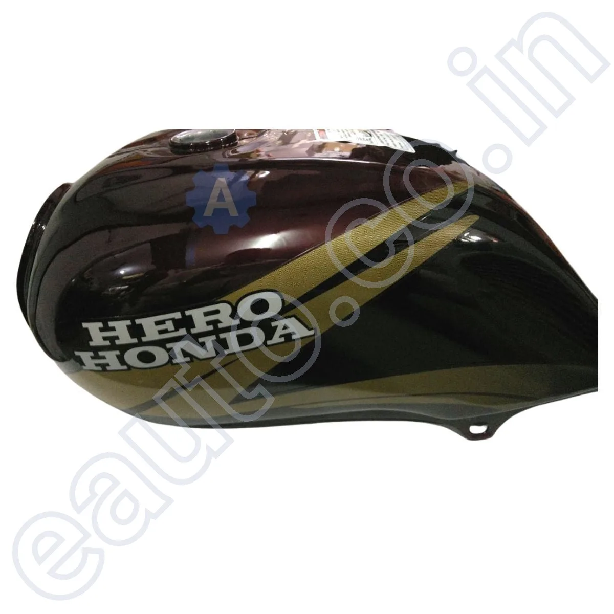 Ensons Petrol Tank for Hero Passion Plus (Wine Red/ Golden) 3