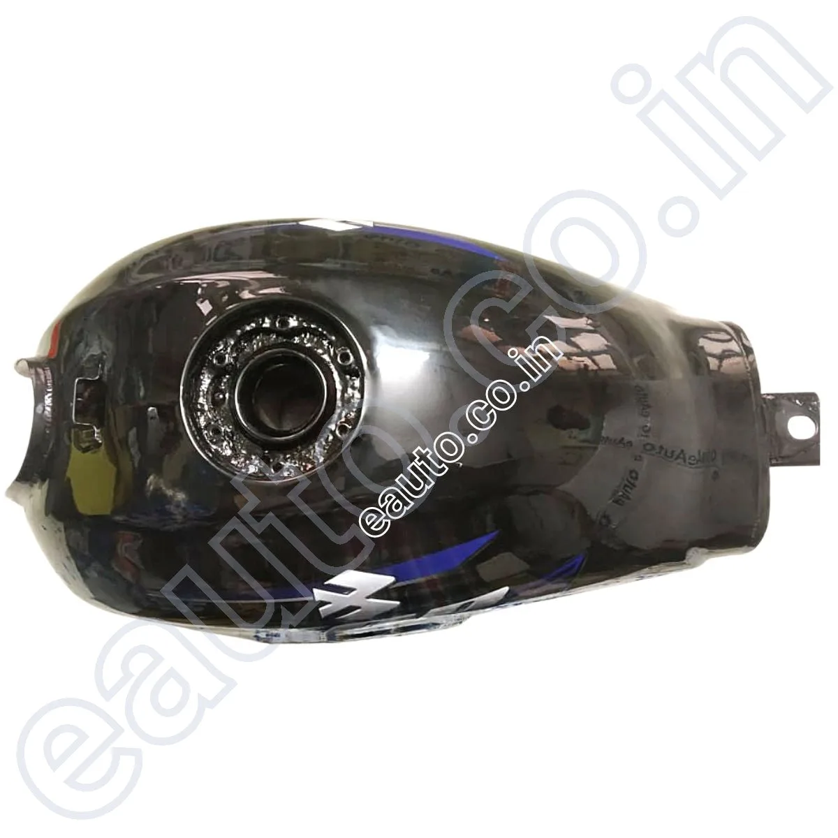 Ensons Petrol Tank for Bajaj XCD 135 | Black with Blue Sticker 3