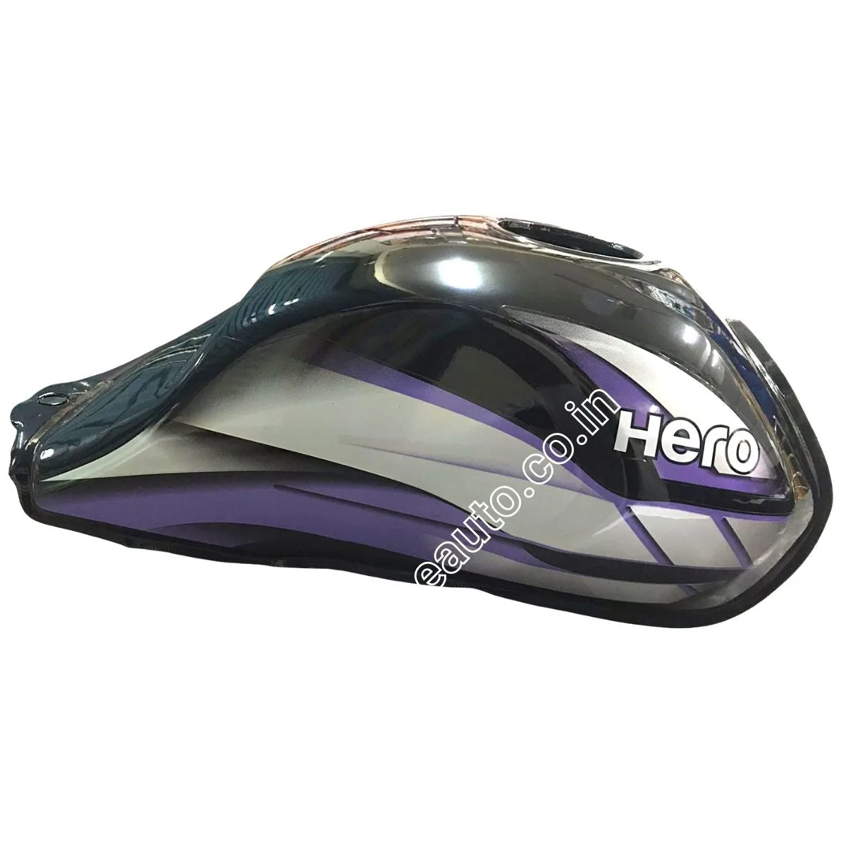 Ensons Petrol Tank for Hero CD Deluxe BS4 | HF Deluxe BS4 | Black & Purple