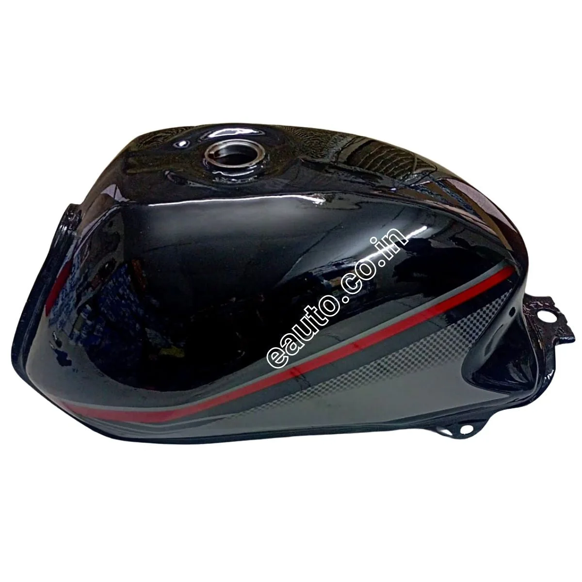 Ensons Petrol Tank for Honda Shine BS4 | Black with Red Sticker