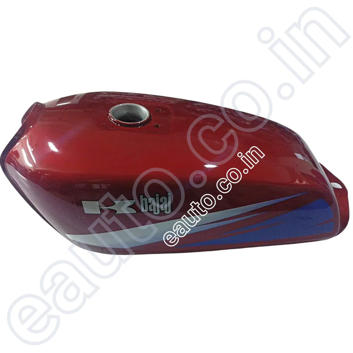 Ensons Petrol Tank for Kawasaki Bajaj 4S Champion | KB4S | Red | Blue & White Sticker 2