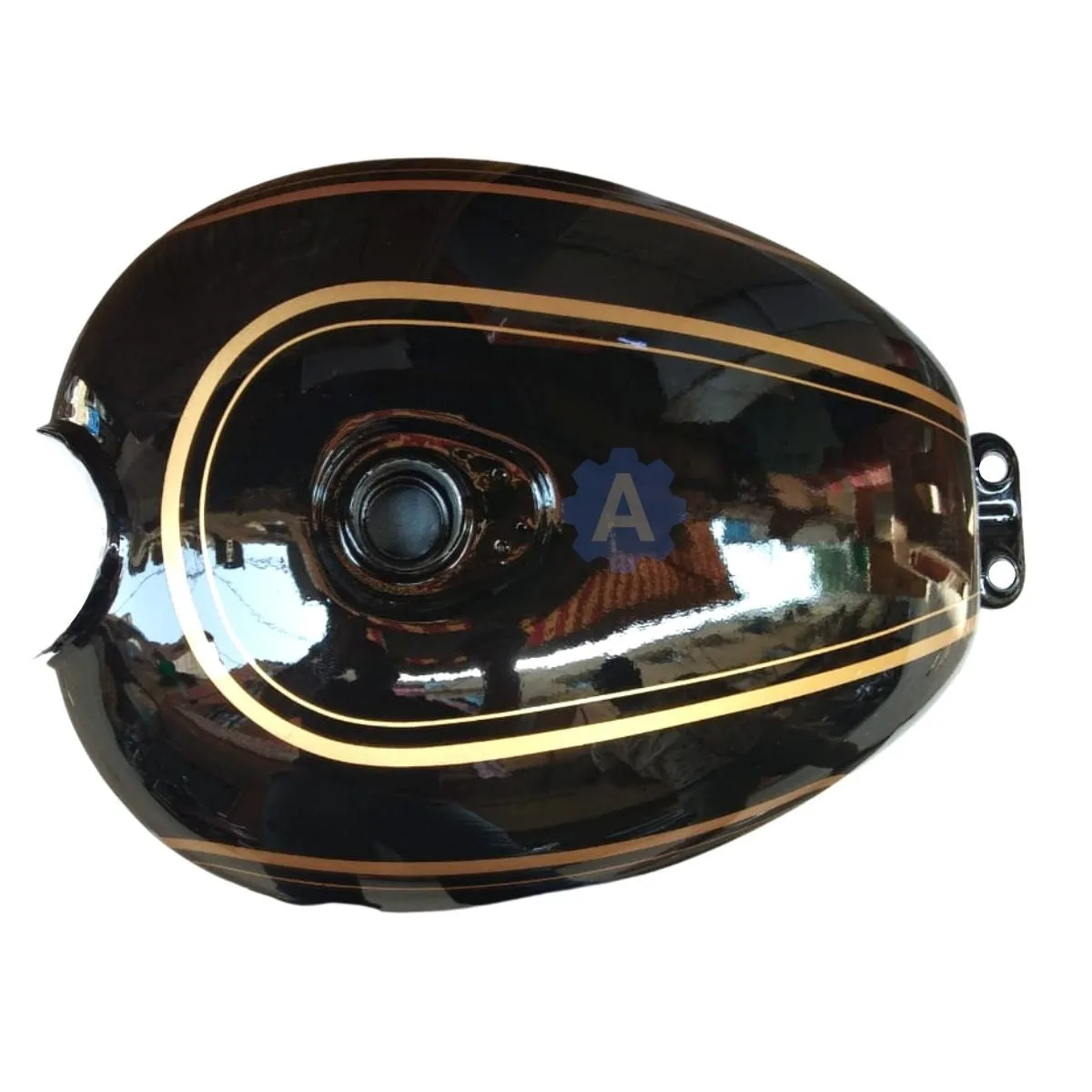 Ensons Petrol Tank for Royal Enfield Bullet 350 BS4 (Black/Golden) | Apr 2017 To Mar 2020 Models