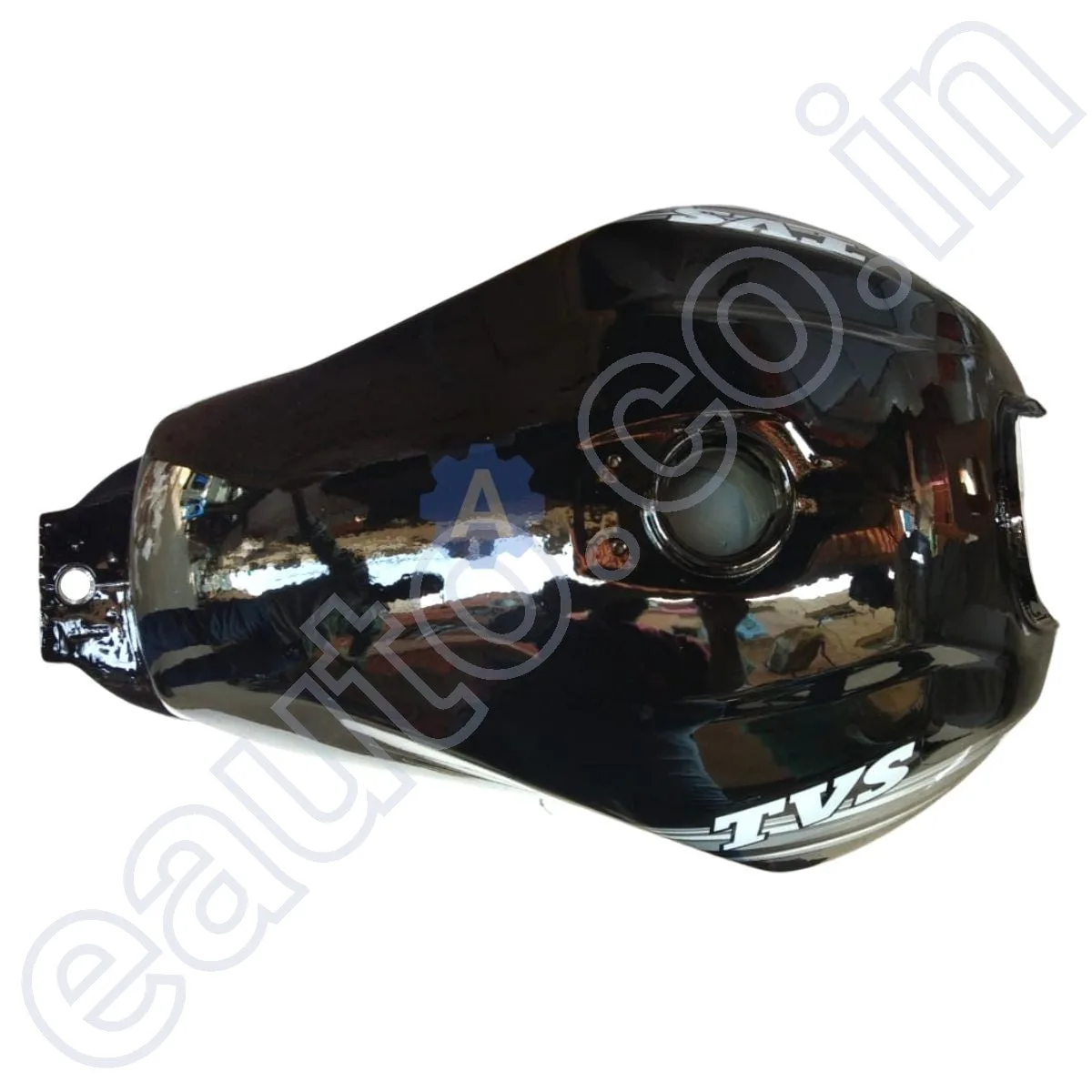 Ensons Petrol Tank for TVS Star City Plus (Black/Silver) 2
