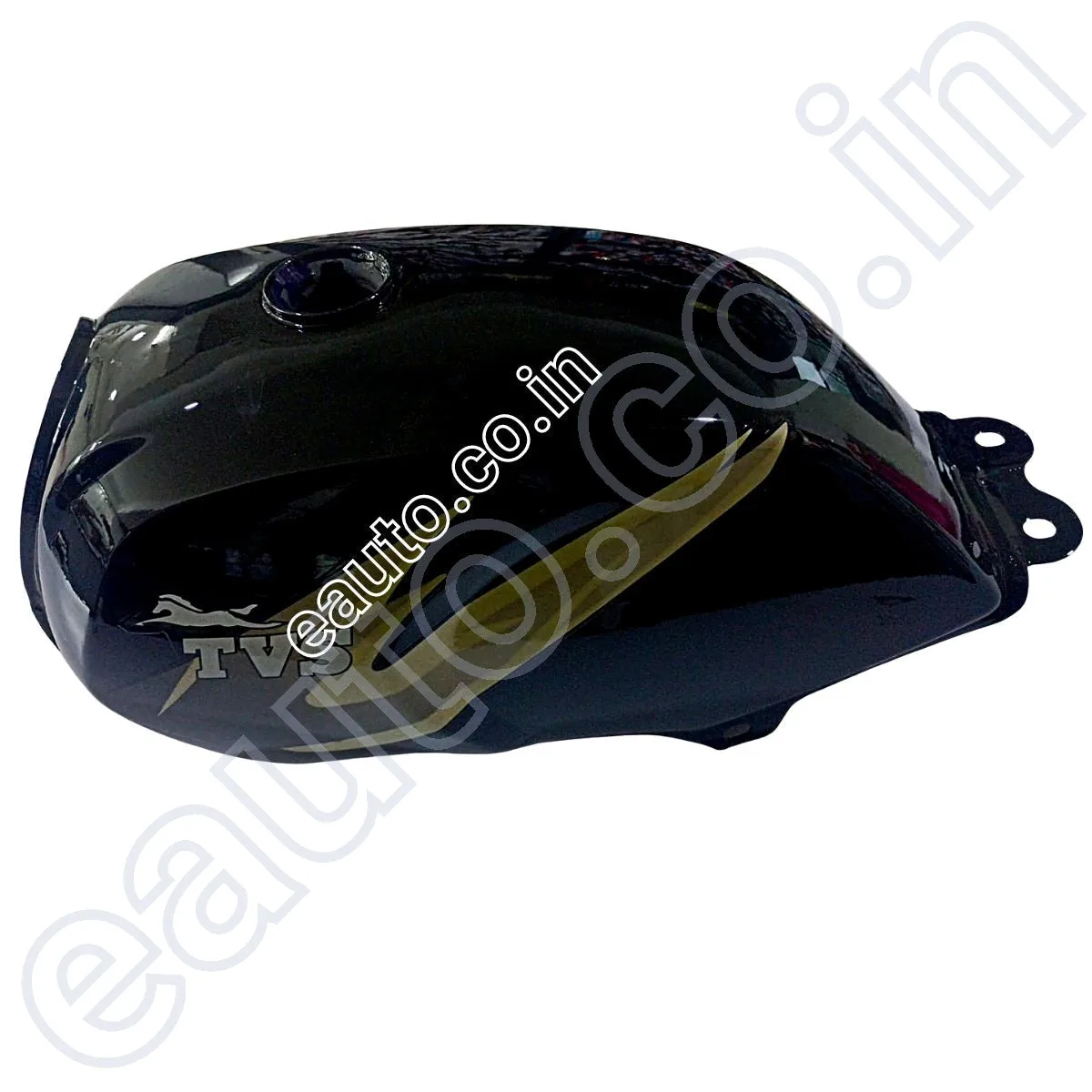 Ensons Petrol Tank for TVS Victor GL | Black with Golden Sticker 2