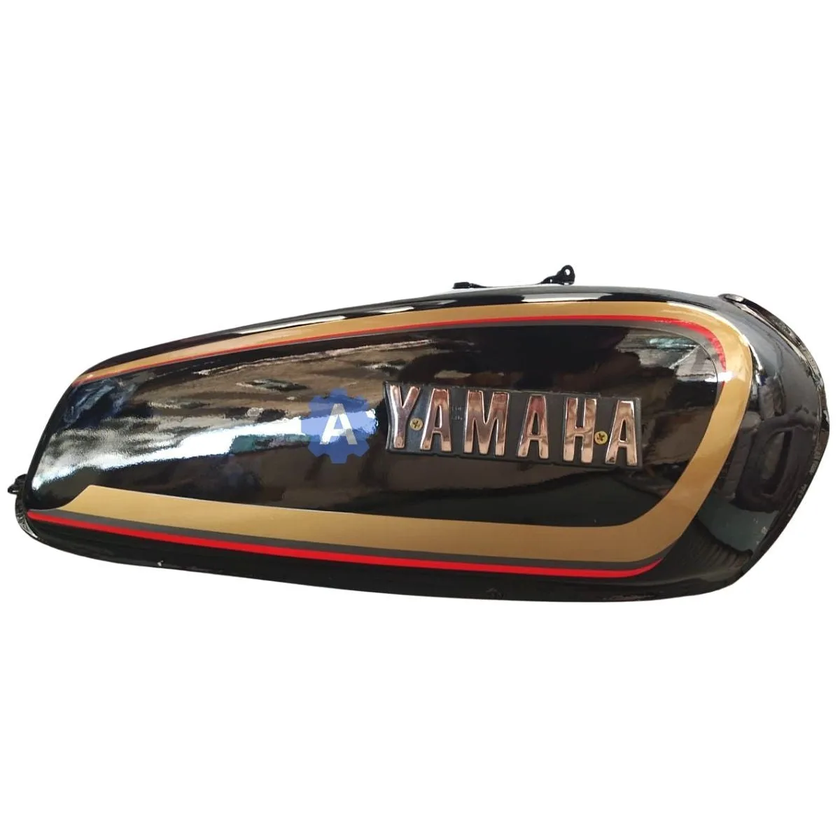 Ensons Petrol Tank for Yamaha RX100/ RX135/ RXG (Black/Golden)