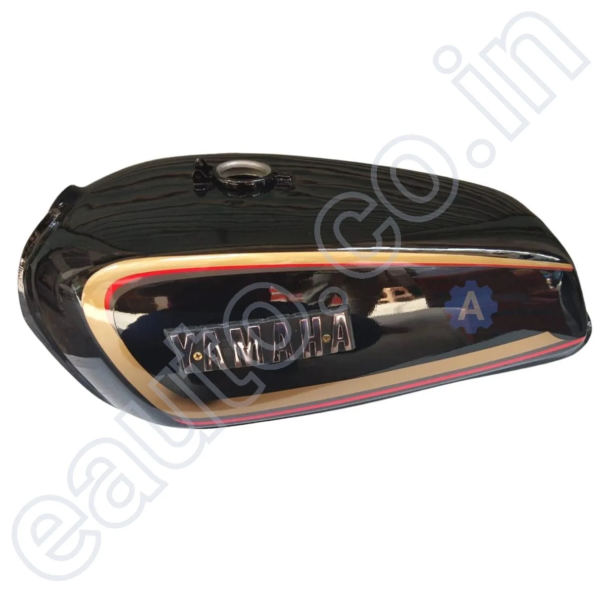Ensons Petrol Tank for Yamaha RX100/ RX135/ RXG (Black/Golden) 3